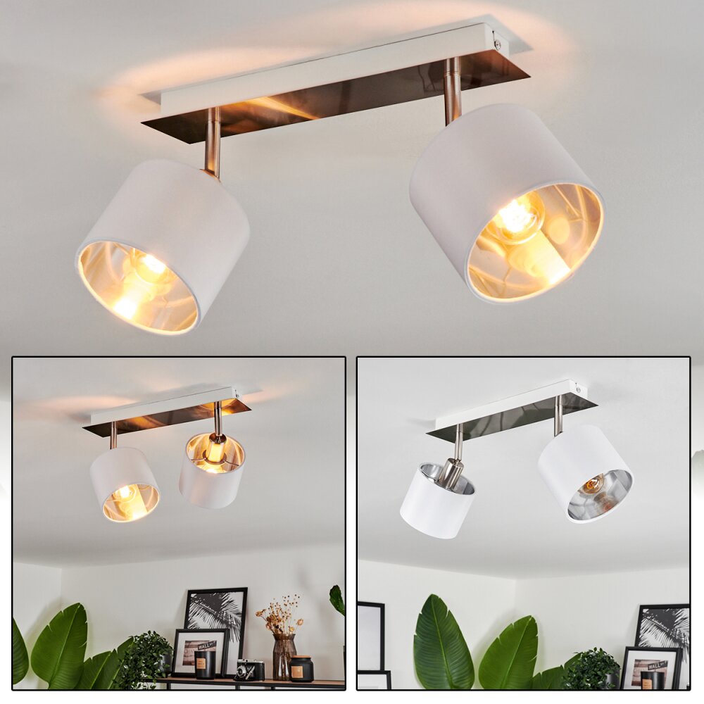 Tibro Plafoniera Nichel opaco, Bianco, 2-Luci main product photo