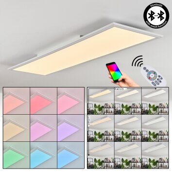 Voisines Plafoniera LED Bianco, 1-Luce, Telecomando