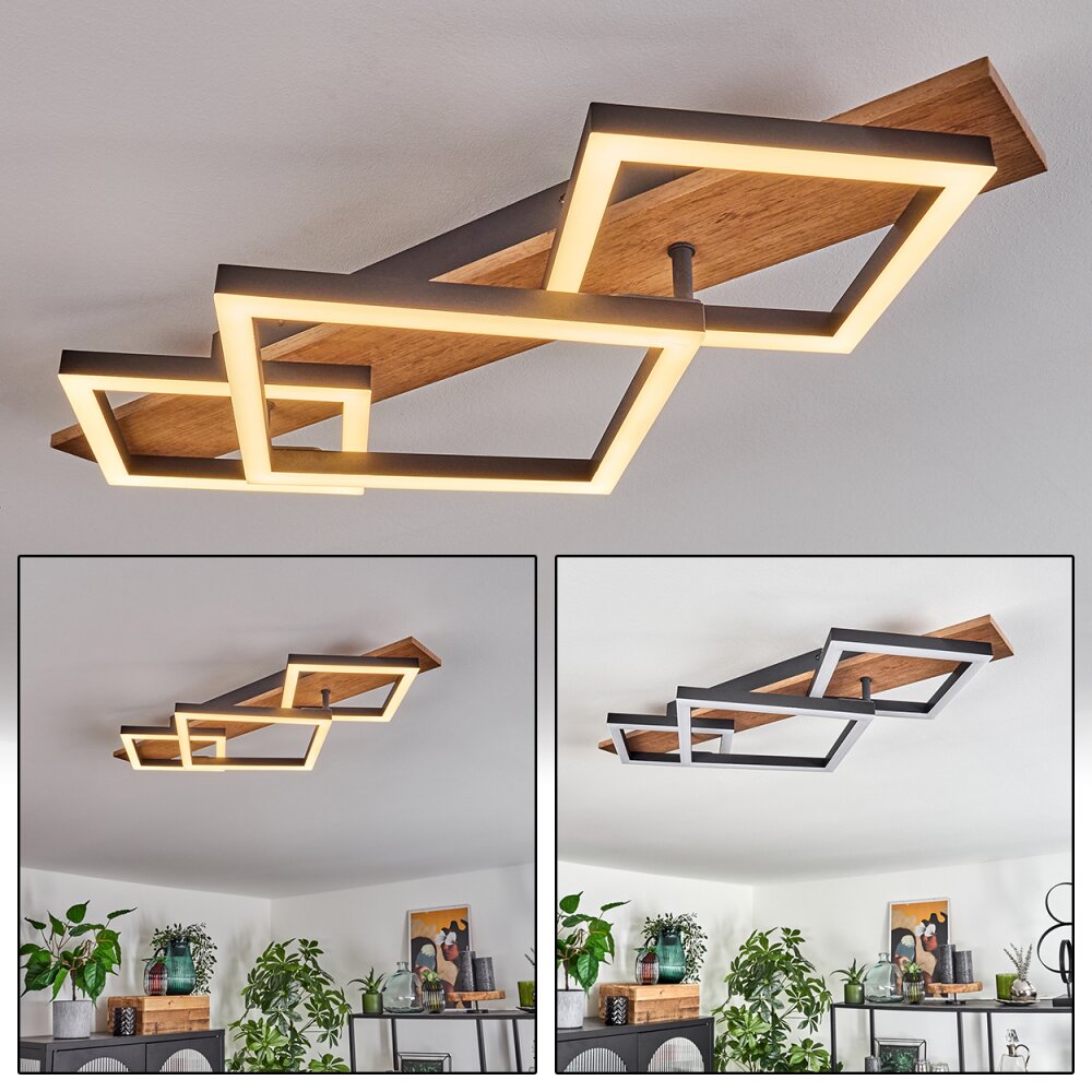 Cascada Plafoniera Marrone, Aspetto del legno, Nero, 1-Luce main product photo