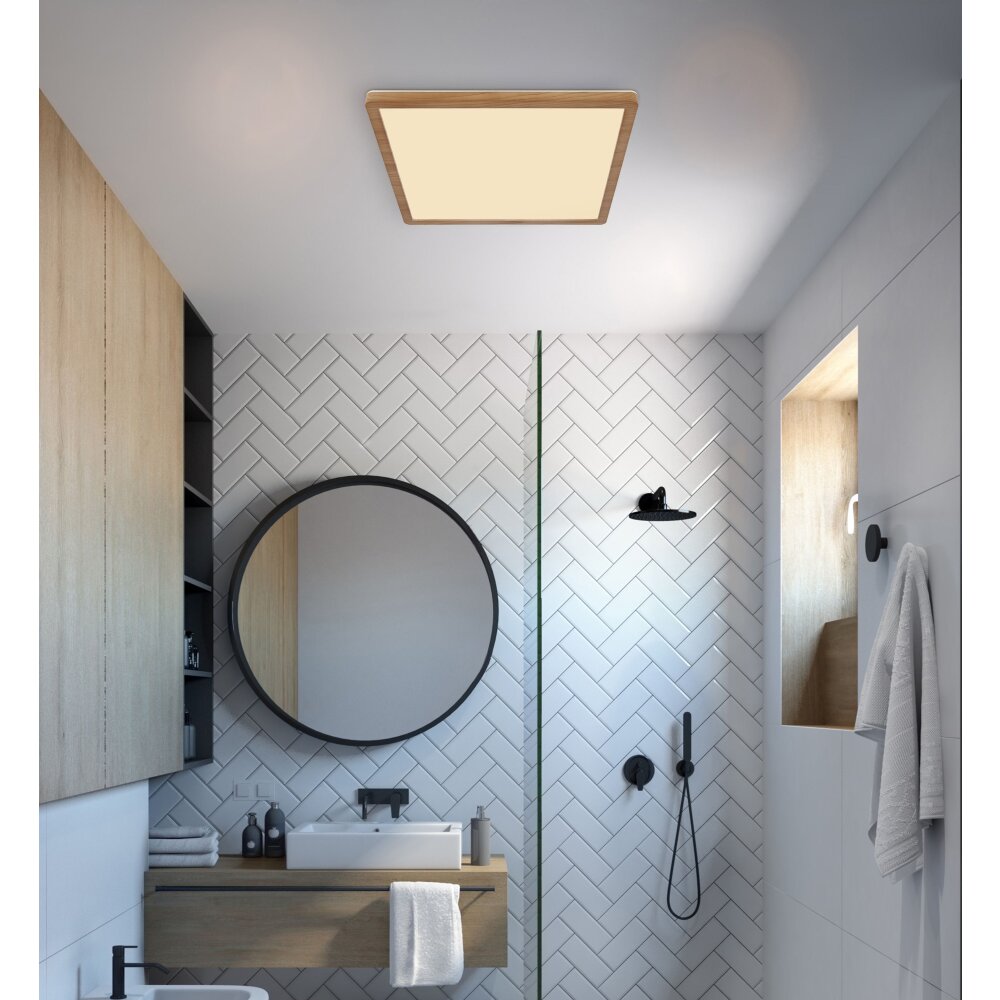 Globo SAPANA Plafoniera Aspetto del legno, Bianco, 1-Luce main product photo