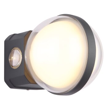 Globo ILLI Applique da esterno LED Antracite, 1-Luce, Sensori di movimento