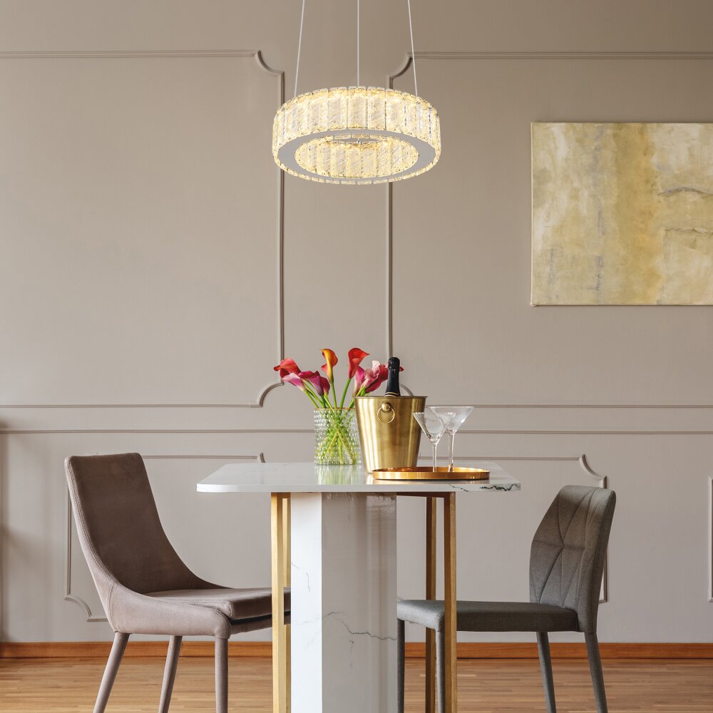 Globo MUCKY Lampadario a sospensione LED Cromo, 1-Luce, Telecomando main product photo