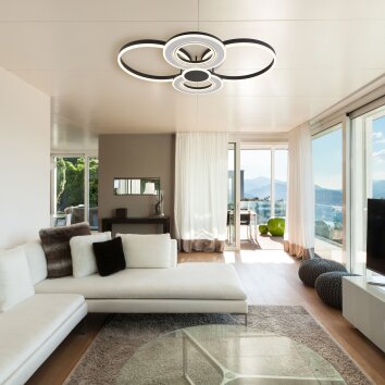 Globo BLASIUS Plafoniera LED Nero, Bianco, 1-Luce, Telecomando