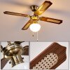 Ventilatori a soffitto Morea Ottone antico, Legno scuro, 1-Luce