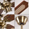 Ventilatori a soffitto Morea Ottone antico, Legno scuro, 1-Luce