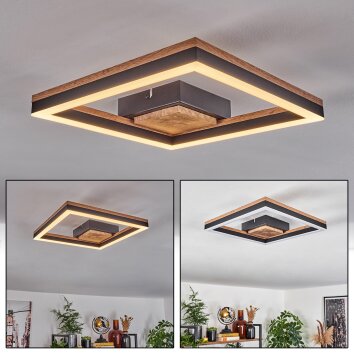 Cascada Plafoniera LED Marrone, Aspetto del legno, Nero, 1-Luce