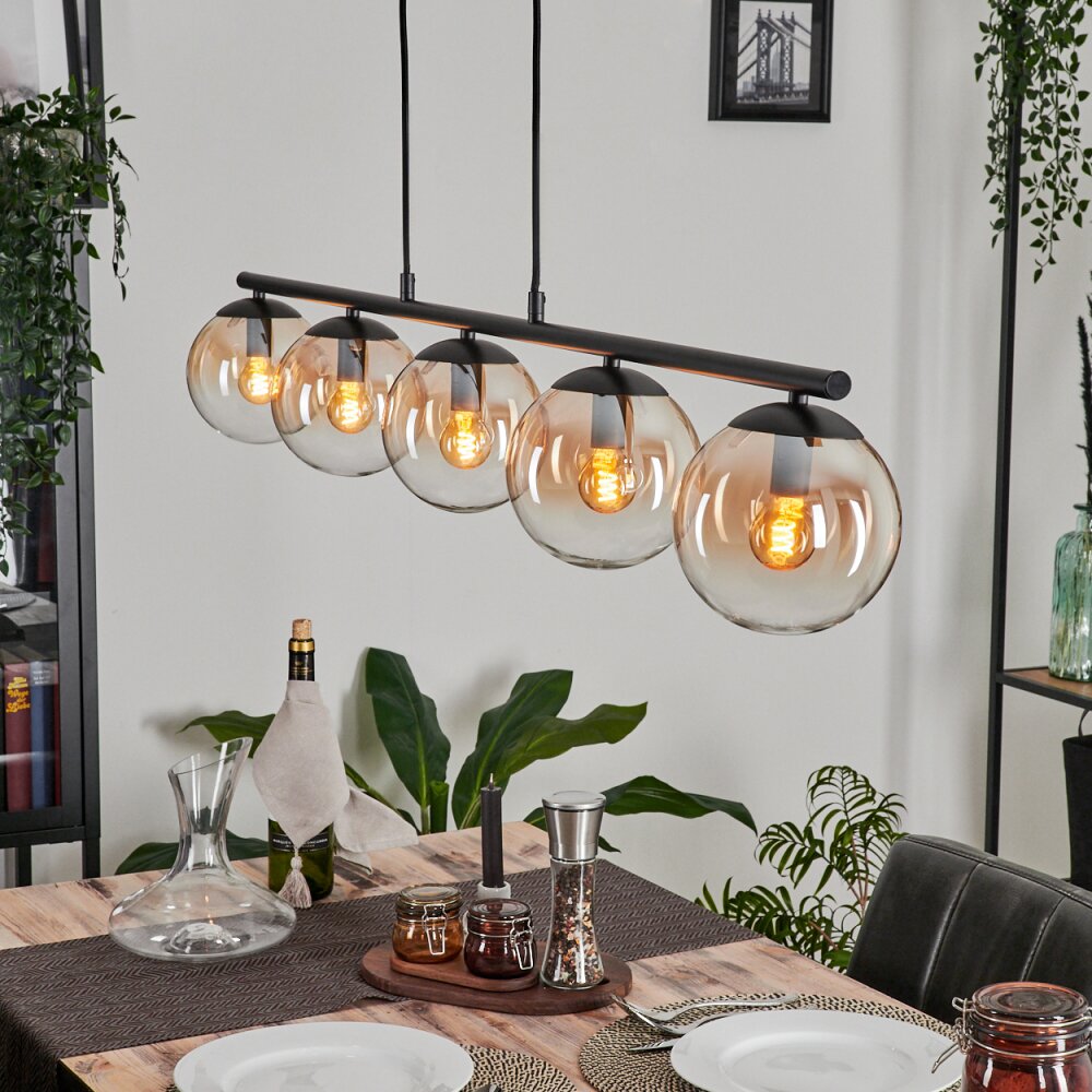 Gastor Lampada a Sospensione - Vetro Ambrato, Chiaro, 5-Luci main product photo