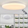 Melres Plafoniera LED Bianco, 1-Luce, Telecomando