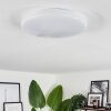 Melres Plafoniera LED Bianco, 1-Luce, Telecomando