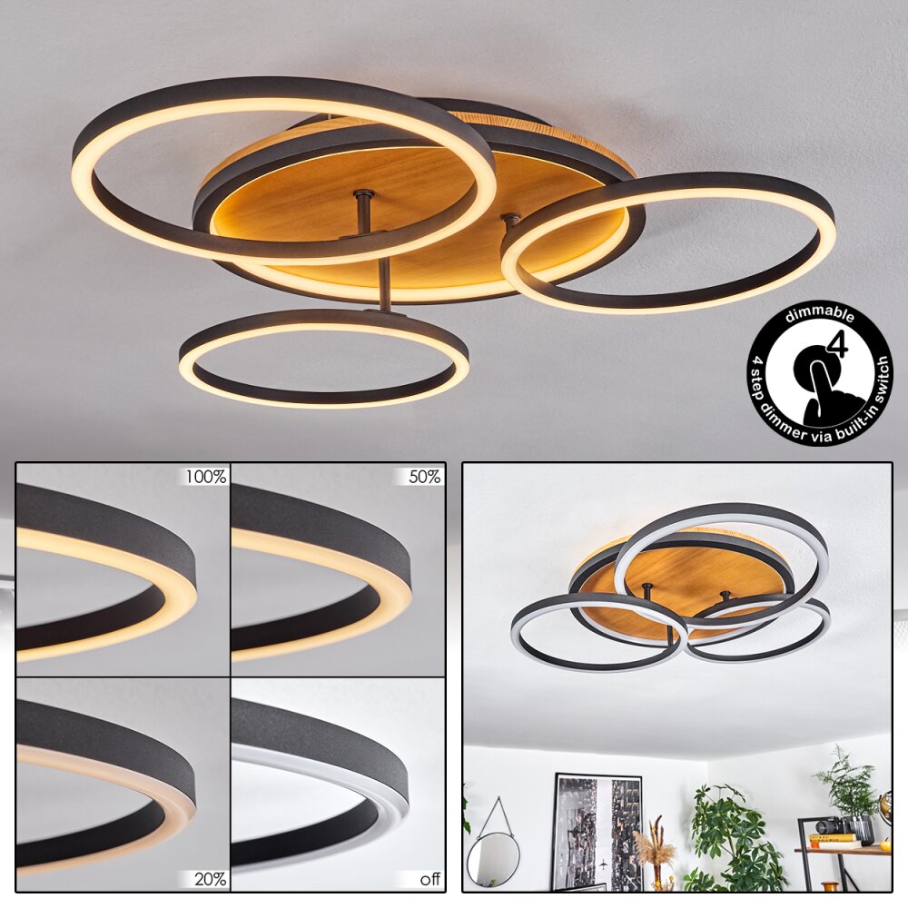 Cardozo Plafoniera LED Écru, Nero, 1-Luce main product photo