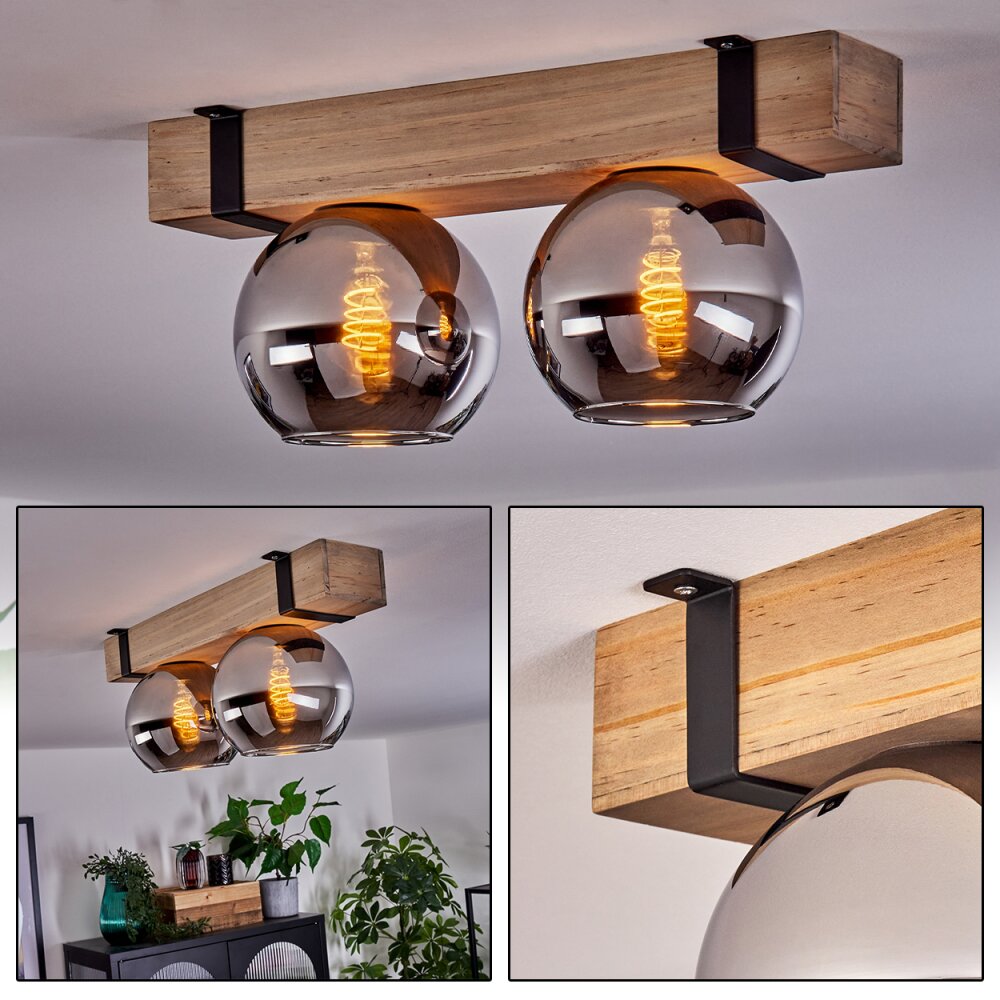 Montgomery Plafoniera - Vetro Écru, Nero, 2-Luci main product photo