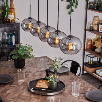 Apedo Lampadario a sospensione - Vetro Grigio fumo, 5-Luci