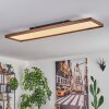 Longvic Plafoniera LED Aspetto del legno, Nero, 1-Luce