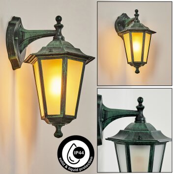 Loria Applique da esterno Verde, Nero, 1-Luce