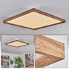 Longvic Plafoniera LED Marrone, Aspetto del legno, Nero, 1-Luce