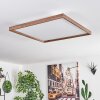 Longvic Plafoniera LED Marrone, Aspetto del legno, Nero, 1-Luce