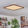 Longvic Plafoniera LED Marrone, Aspetto del legno, Nero, 1-Luce