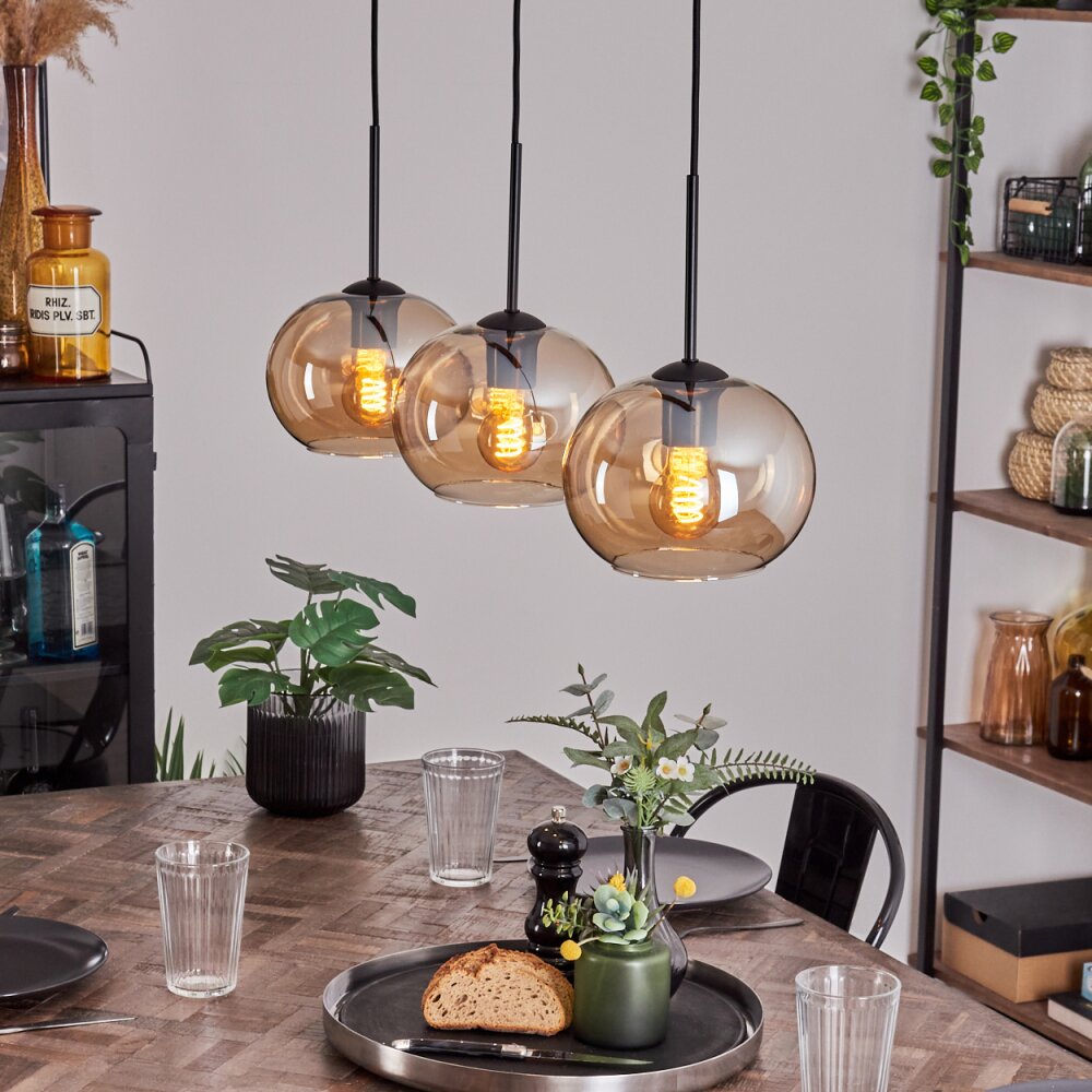 Apedo Lampadario a sospensione - Vetro Ambrato, 3-Luci main product photo