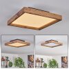 Longvic Plafoniera LED Marrone, Aspetto del legno, Nero, 1-Luce