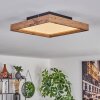 Longvic Plafoniera LED Marrone, Aspetto del legno, Nero, 1-Luce