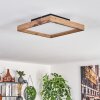 Longvic Plafoniera LED Marrone, Aspetto del legno, Nero, 1-Luce