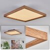 Longvic Plafoniera LED Marrone, Aspetto del legno, Nero, 1-Luce