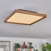 Longvic Plafoniera LED Marrone, Aspetto del legno, Nero, 1-Luce