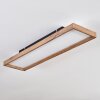 Longvic Plafoniera LED Marrone, Aspetto del legno, Nero, 1-Luce, Telecomando