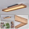 Longvic Plafoniera LED Marrone, Aspetto del legno, Nero, 1-Luce