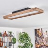 Longvic Plafoniera LED Marrone, Aspetto del legno, Nero, 1-Luce