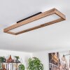 Longvic Plafoniera LED Marrone, Aspetto del legno, Nero, 1-Luce