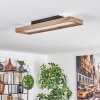 Longvic Plafoniera LED Marrone, Aspetto del legno, Nero, 1-Luce