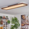 Longvic Plafoniera LED Aspetto del legno, Nero, 1-Luce, Telecomando