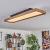 Longvic Plafoniera LED Marrone, Aspetto del legno, Nero, 1-Luce