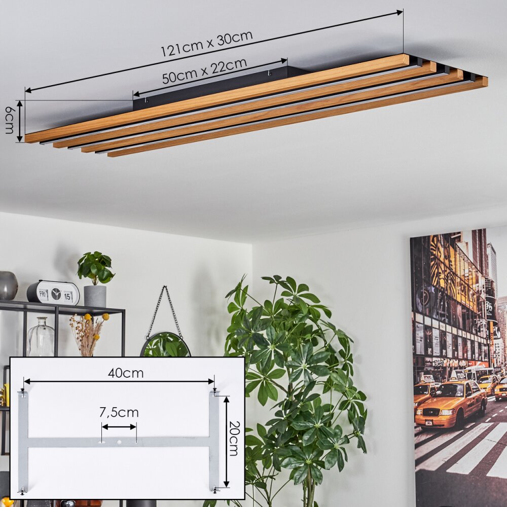 Favorina Plafoniera LED Écru, Nero, 1-Luce, Telecomando