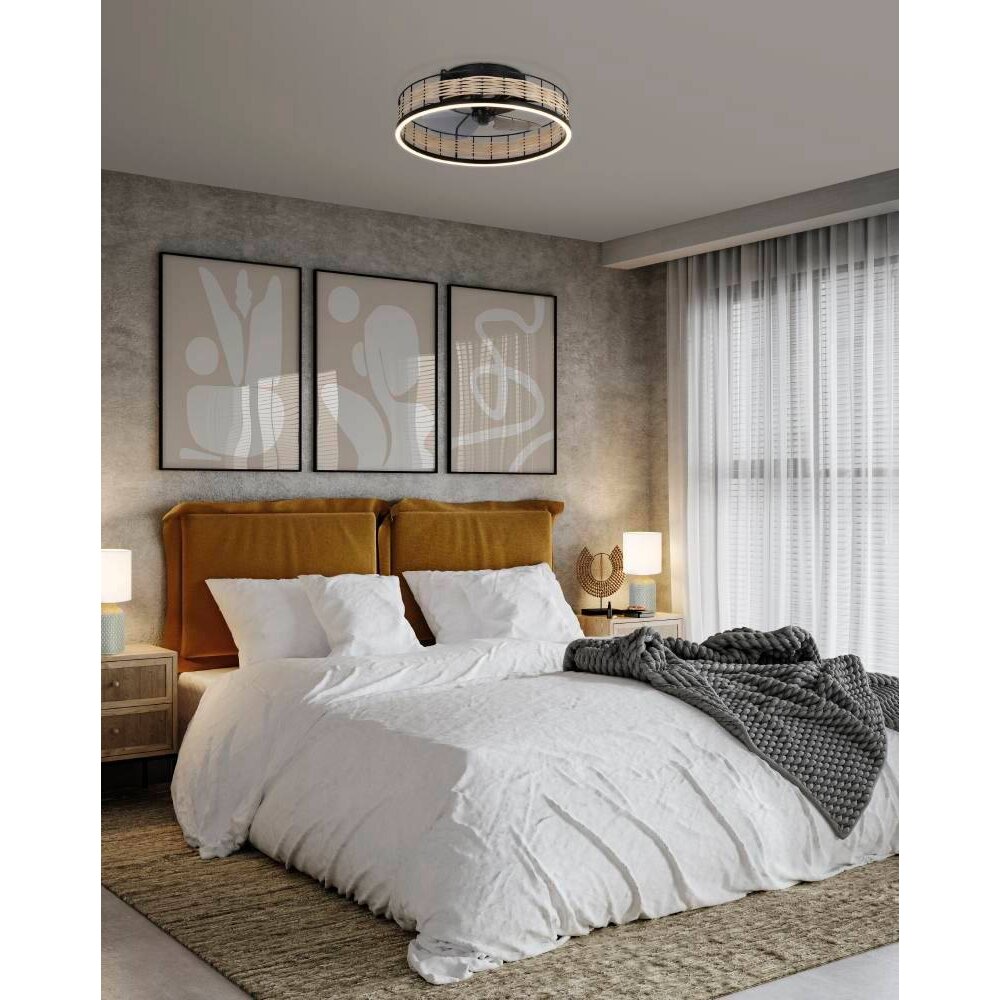 Eglo FRANA ventilatore da soffitto LED Nero, 1-Luce, Telecomando main product photo