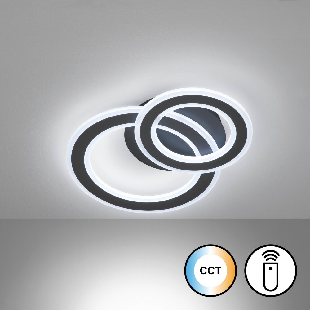 Fischer & Honsel Elvas Plafoniera LED Nero, 1-Luce, Telecomando main product photo