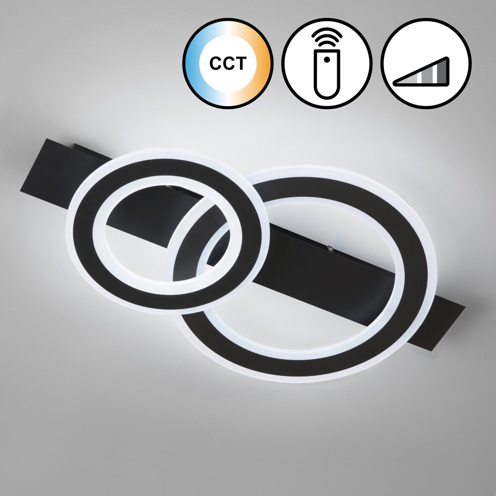 Fischer & Honsel Circle Plafoniera LED Nero, 1-Luce, Telecomando main product photo