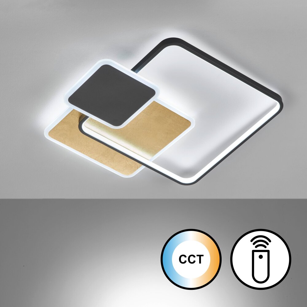 Fischer & Honsel Tomo Plafoniera LED Nero, 1-Luce, Telecomando main product photo