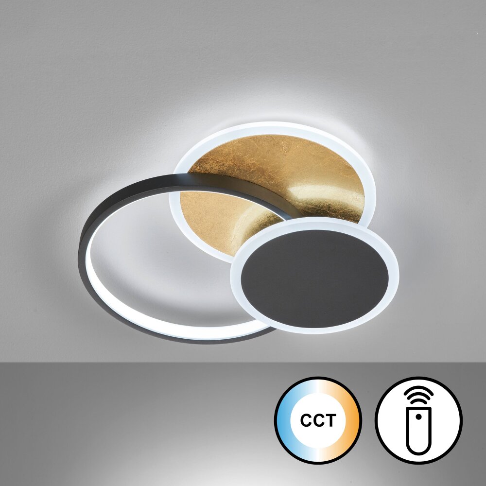 Fischer & Honsel Tomo Plafoniera LED Nero, 1-Luce, Telecomando main product photo