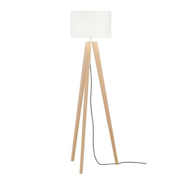 Fischer & Honsel SHINE-WOOD Lampada da terra Marrone, Nichel opaco, 3-Luci