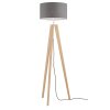 Fischer & Honsel SHINE-WOOD Lampada da terra Marrone, Nichel opaco, 3-Luci