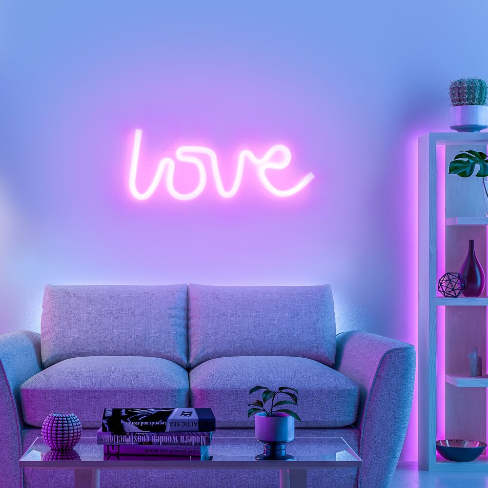 Love Insegna da parete LED effetto Neon