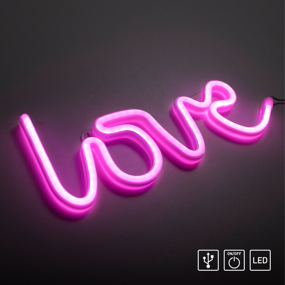 Leuchten-Direkt NEON-LOVE Lampada decorativa LED Fucsia, 1-Luce