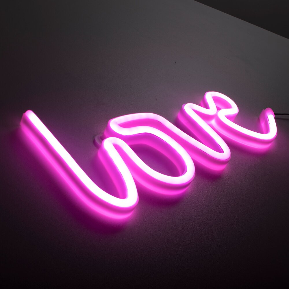 Leuchten-Direkt NEON-LOVE Lampada decorativa LED Fucsia, 1-Luce