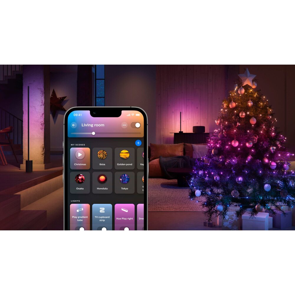 Philips Hue Festavia Catenaria luminosa LED Nero, 250-Luci, Cambia colore