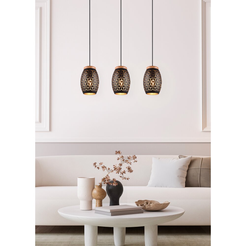Reality BIDAR Lampada a Sospensione Oro, Écru, Nero, 3-Luci main product photo