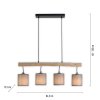 Leuchten-Direkt GREEN TRIBU Lampada a Sospensione Écru, Nero, 4-Luci
