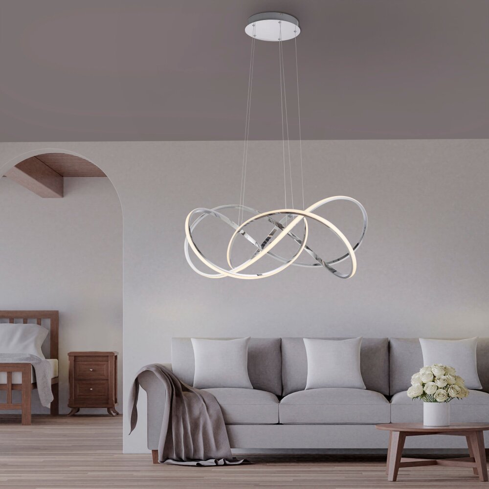 Paul Neuhaus KIRIBI Lampada a Sospensione LED Cromo, 1-Luce main product photo