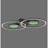 Leuchten-Direkt TUNEL Plafoniera LED Nero, 1-Luce, Telecomando, Cambia colore